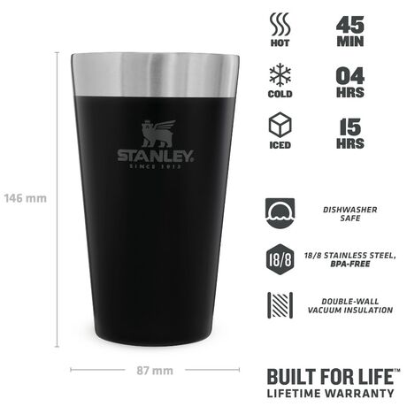 Stanley Adventure Stacking Pint Matte Black 0.47lt Vacuum Cup